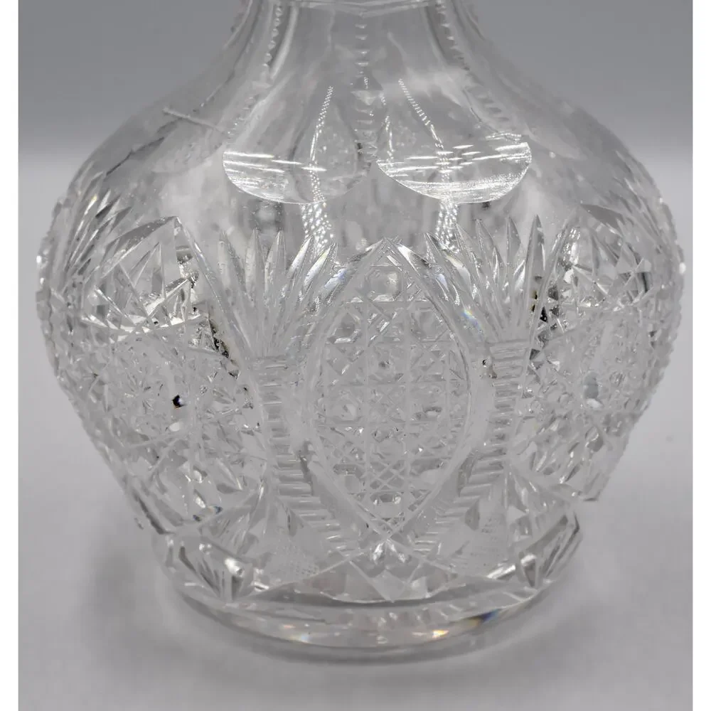 American Brilliant Cut Glass Crystal Carafe Decanter Vase